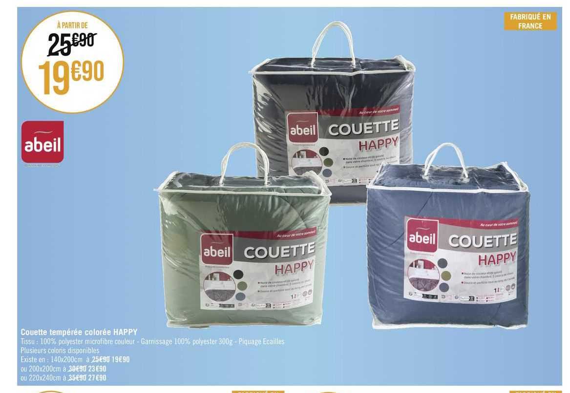 couette tempérée colorie happy abeil