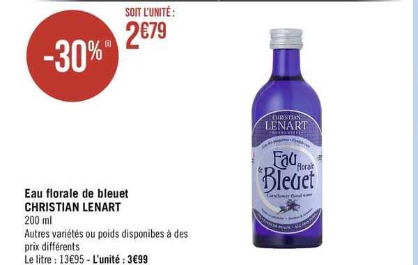 eau florale de bleuet christian lenart