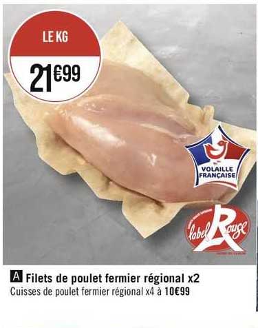Filets De Poulet Fermier Régional X2