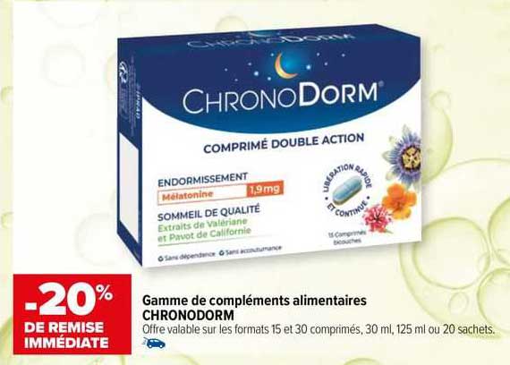 gamme de compléments alimentaires chronodorm