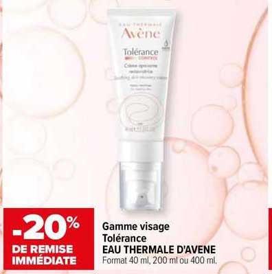 gamme visage tolérance eau thermale d'avène