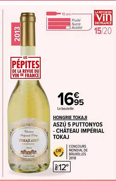 hongrie tokaji aszú 5 puttonyos - château impérial tokaj