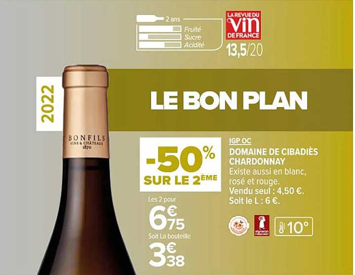 Igp Oc Domaine De Cibadiès Chardonnay