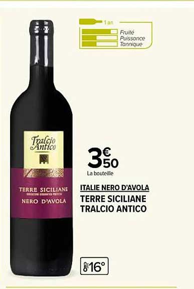 italie nero d'avola terre siciliane tralcio antico