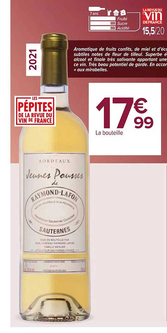 jeunes pousses de raymond-lafon sauternes