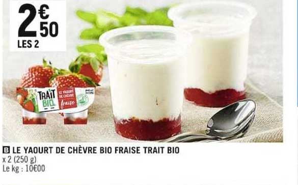 le yaourt de chèvre bio fraise trait bio