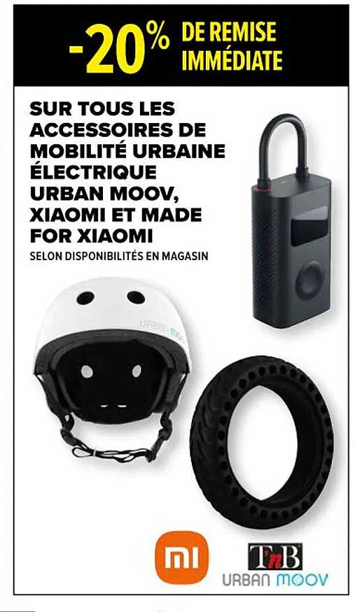 les accessoires de mobilité urbaine électrique urban moov, xiaomi et made for xiaomi