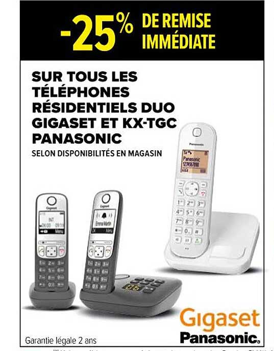 les téléphones résidentiels duo gigaset et kx-tgc panasonic