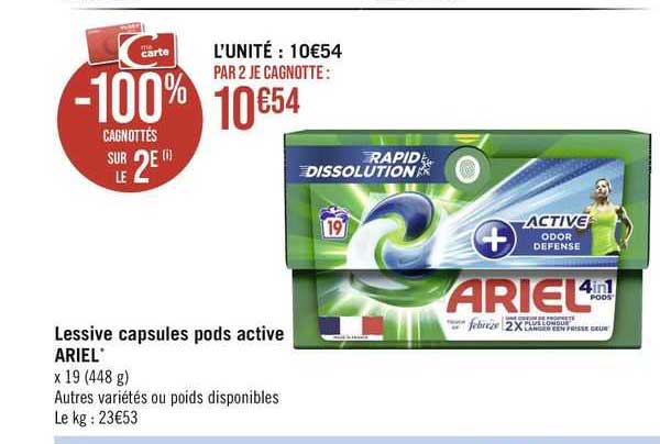 Lessive Capsules Pods Active Ariel