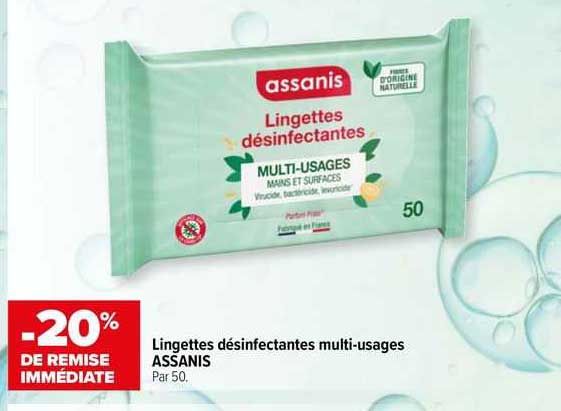 lingettes désinfectantes multi-usages assanis