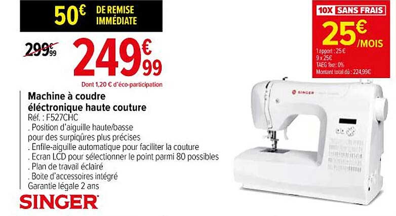 machine à coudre électronique haute couture singer