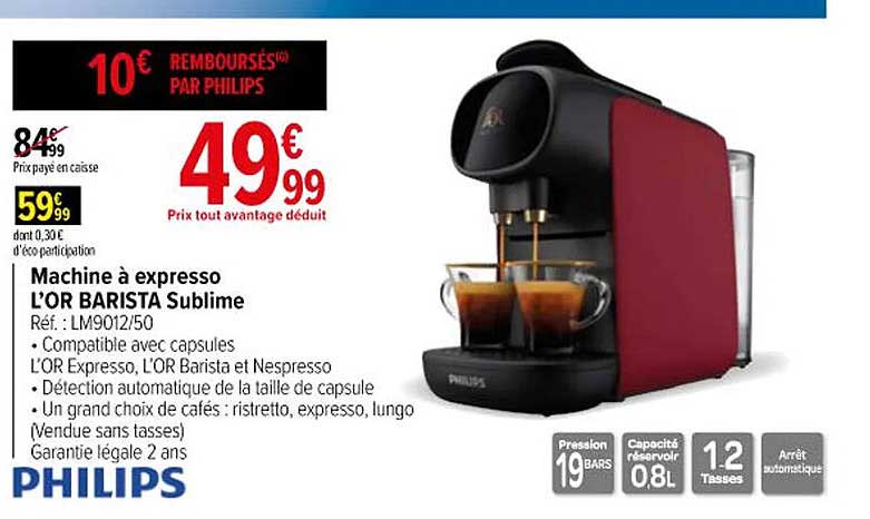 machine à expresso l'or barista sublime philips