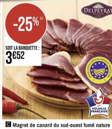 magret de canard du sud-ouest fumé nature