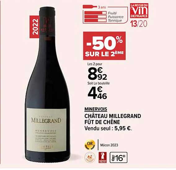 minervois château millegrand fût de chêne