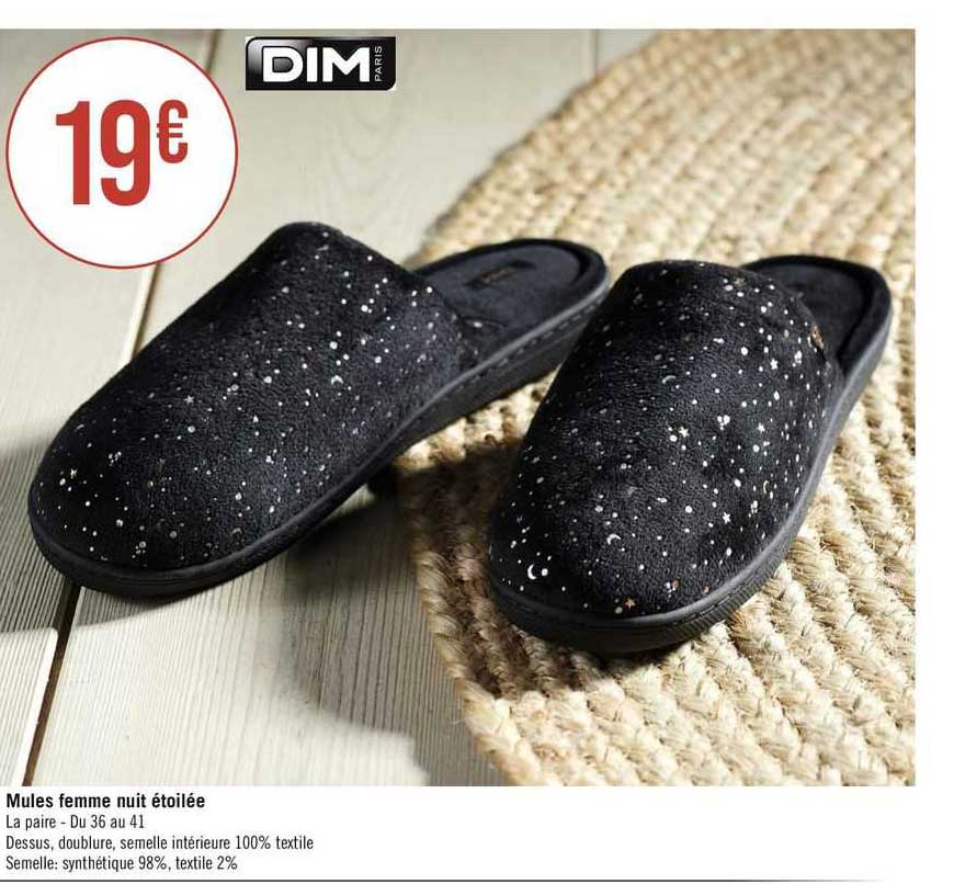 mules femme nuit étoilée
