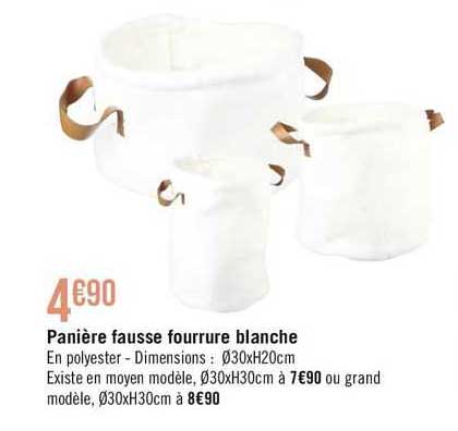 Panière Fausse Fourrure Blanche