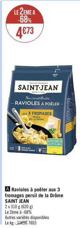 ravioles à poêler aux 3 fromages persil de la drôme saint jean