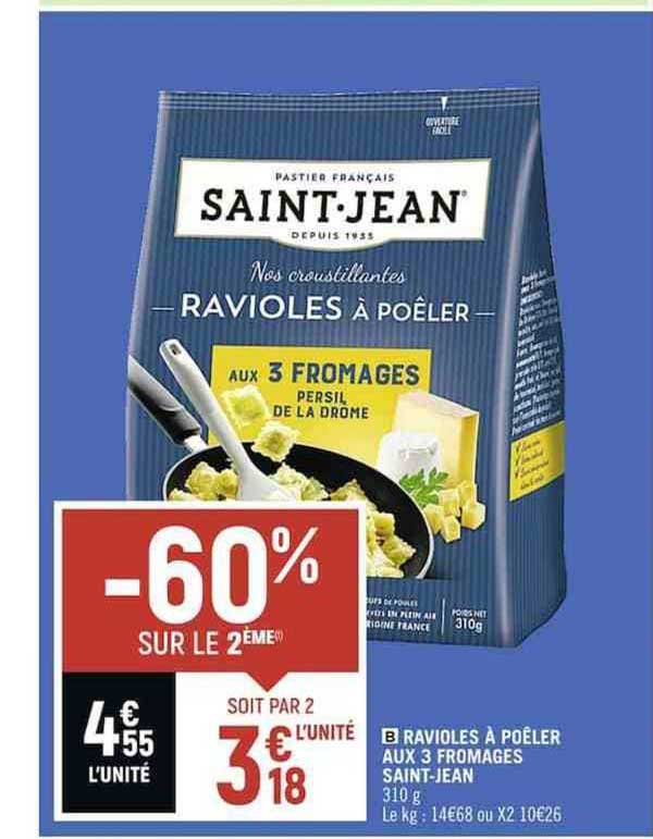 ravioles à poêler aux 3 fromages saint-jean
