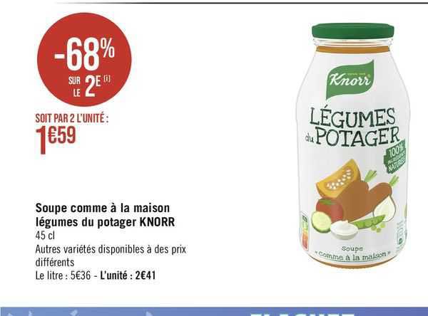 soupe comme à la maison légumes du potager knorr