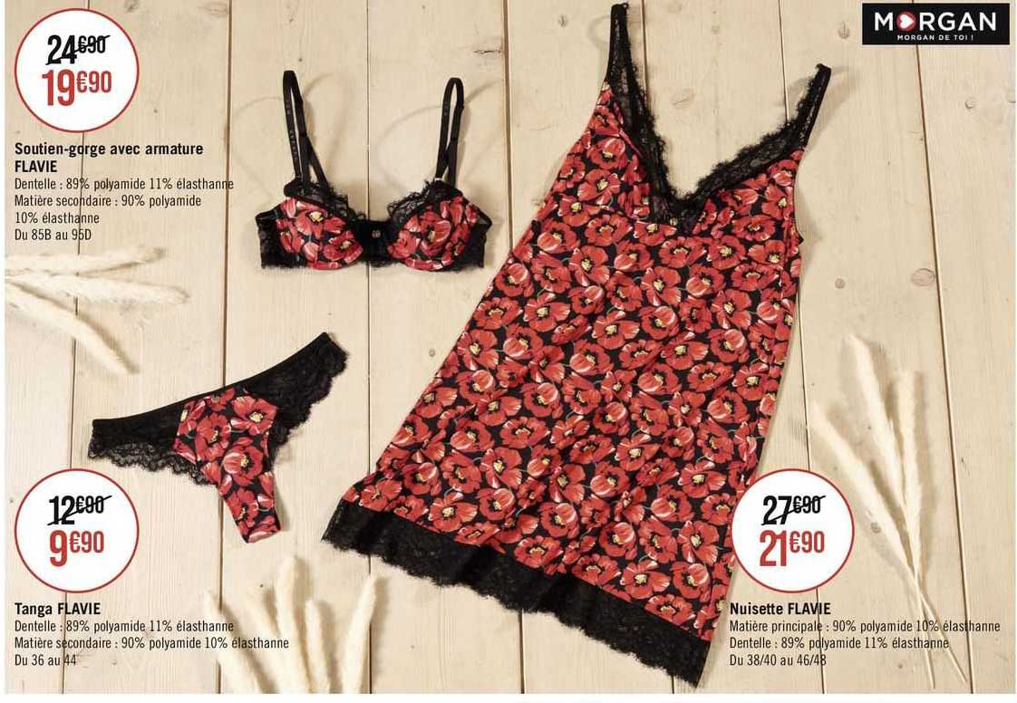 soutien-gorge avec armature flavie, tanga flavie, nuisette flavie