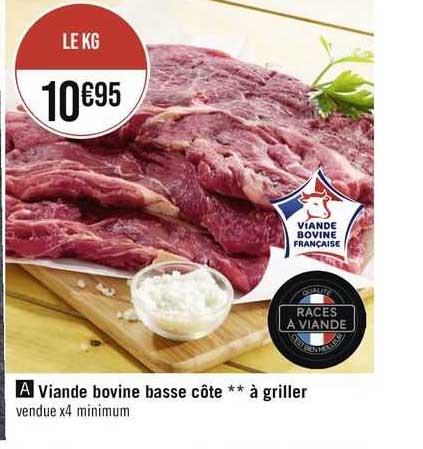 viande bovine basse côte à griller