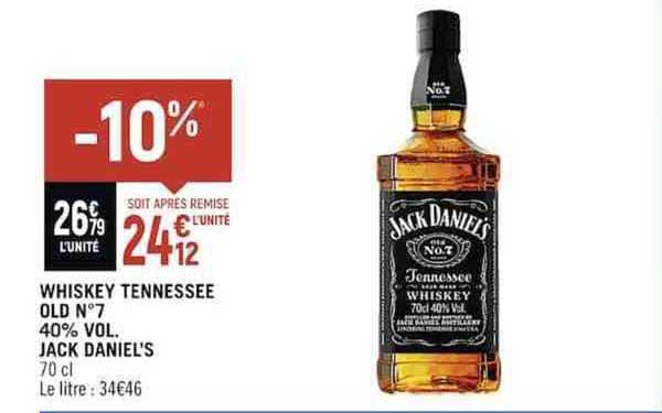 whiskey tennessee old n°7 40% vol. jack daniel's