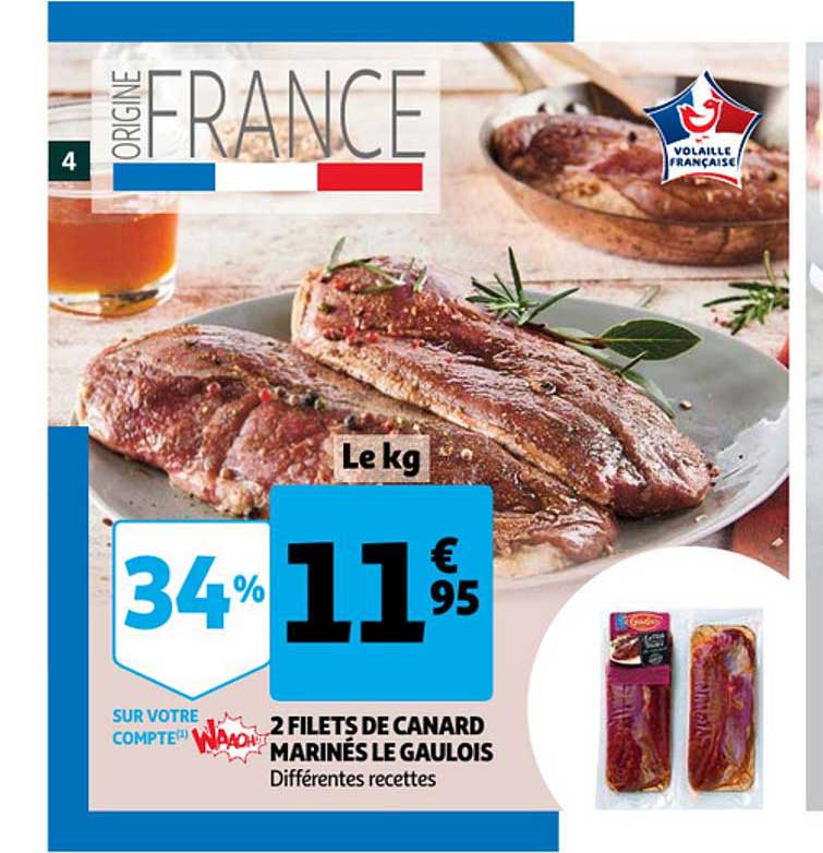 2 fillets de canard marinés le gaulois