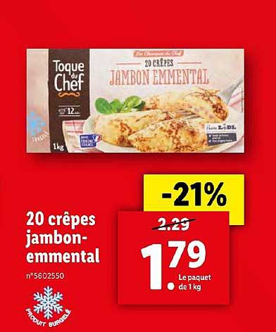 20 Crêpes Jambon-emmental