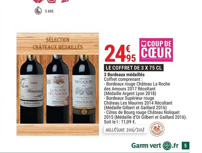 3 bordeaux médaillés