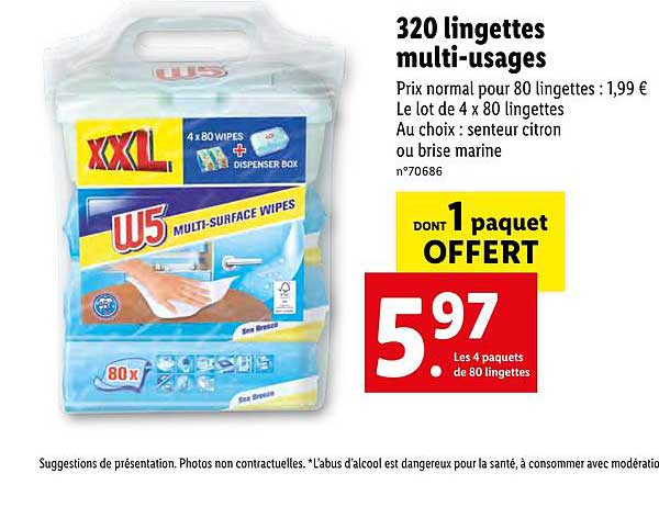 320 lingettes multi-usages