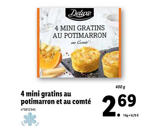 4 mini gratins au potimarron et au comté