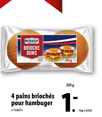 4 Pains Briochés Pour Hamburger
