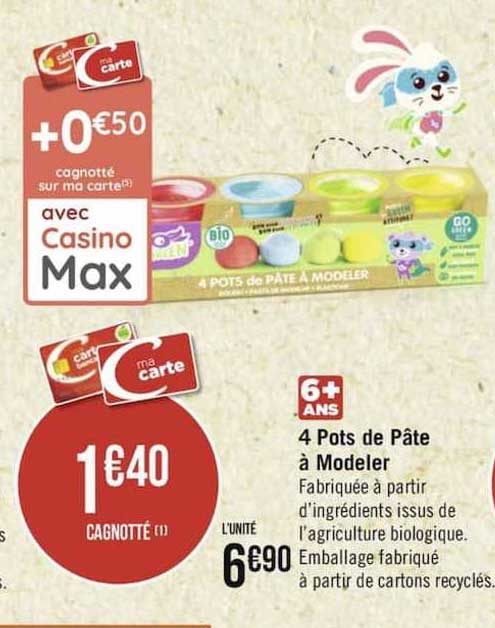 4 pots de pâte à modeler