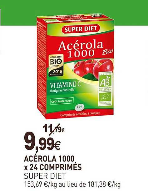 acérola 100 x 24 comprimés super diet