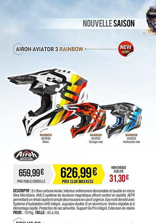airoh aviator 3 rainbow