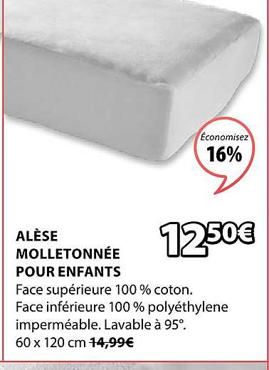 alèse molletonnée pour enfants