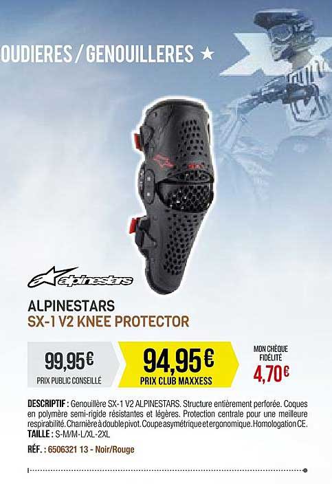 alpinestars sx-1 v2 knee protector
