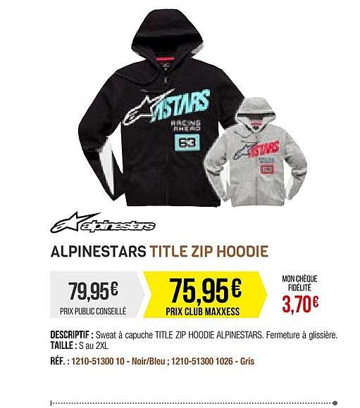 alpinestars title zip hoodie