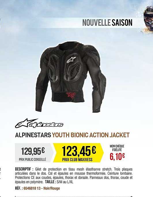 alpinestars youth bionic action jacket