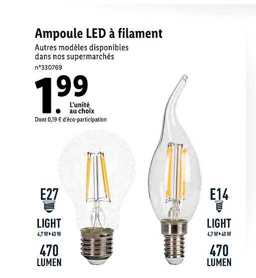 ampoule led à filament