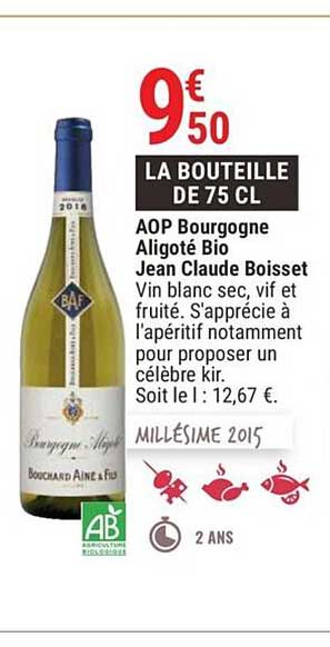 aop bourgogne aligoté bio jean claude boisset