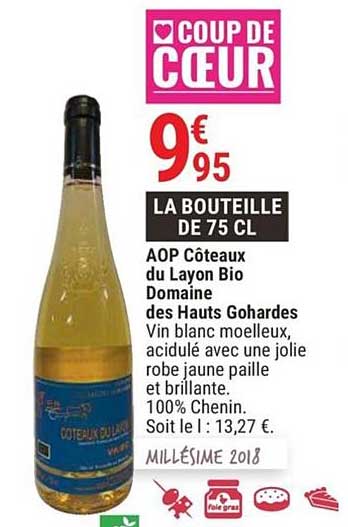 aop côteau du layon bio domaine des hauts gohardes