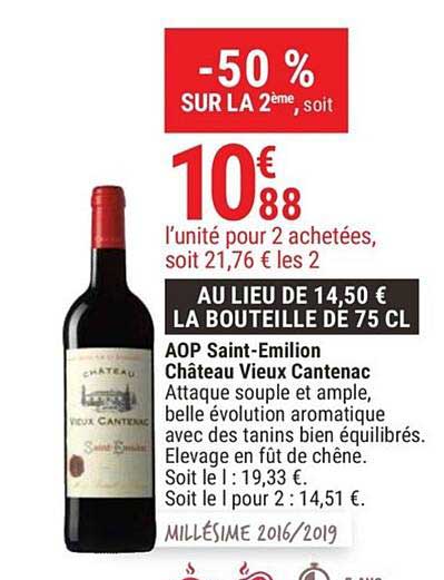 aop saint emilion château vieux cantenac