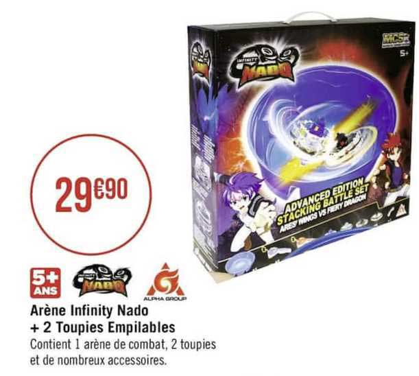 arène infinity nado + 2 toupies empilables