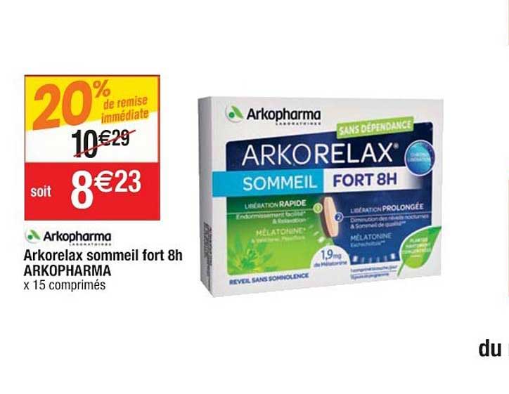 arkorelax sommeil fort 8h arkopharma 20% remise immédiate