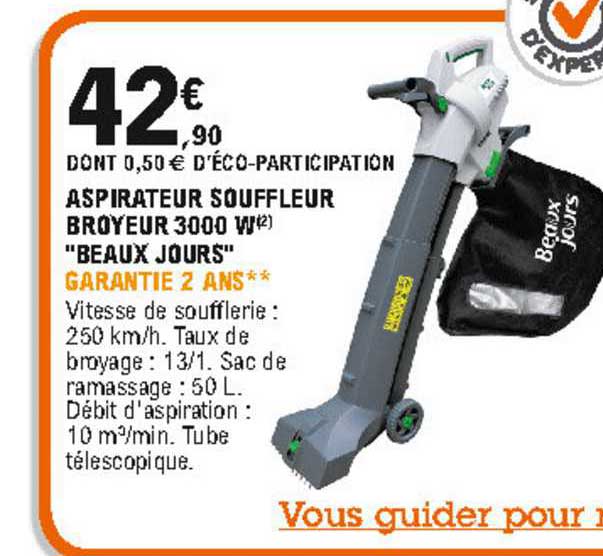 Aspirateur Souffleur Broyeur 3000 W "beaux Jours"