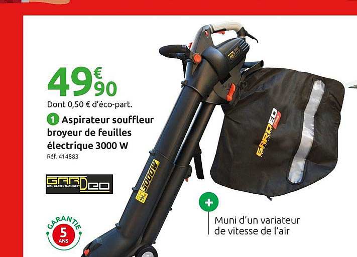 Aspirateur Souffleur Broyeur De Feuilles électrique 3000 W Gardeco