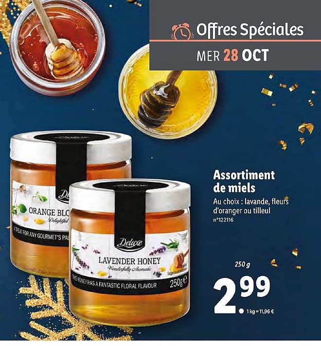 assortiment de miels