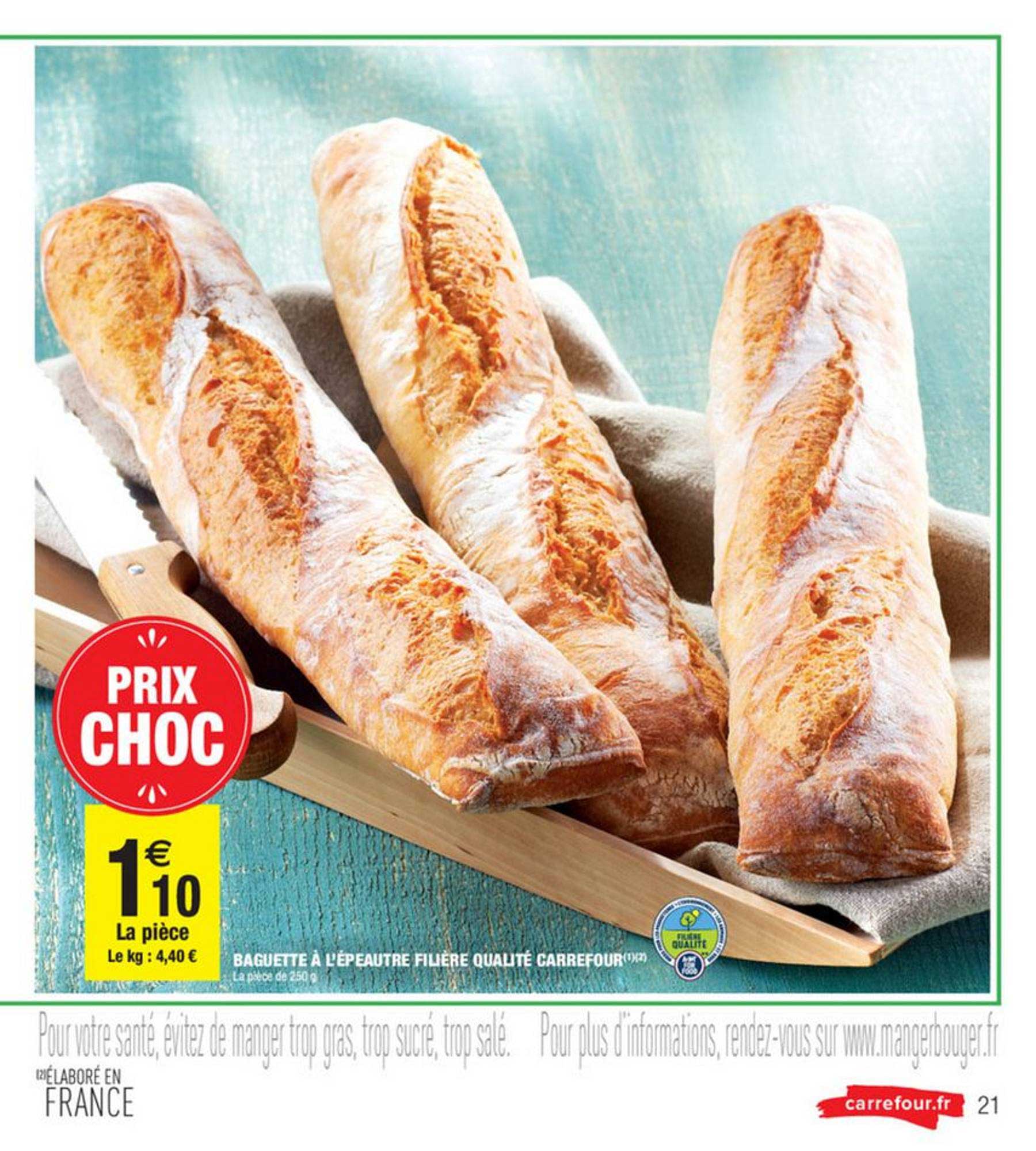 Baguette à L'épeautre Filière Qualité Carrefour