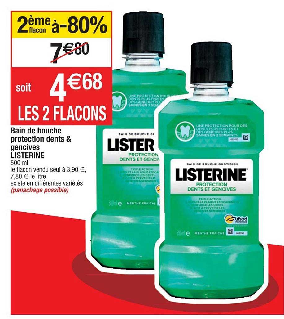 Bain De Bouche Protection Dents & Gencives Listerine 2ème Flacon à -80%